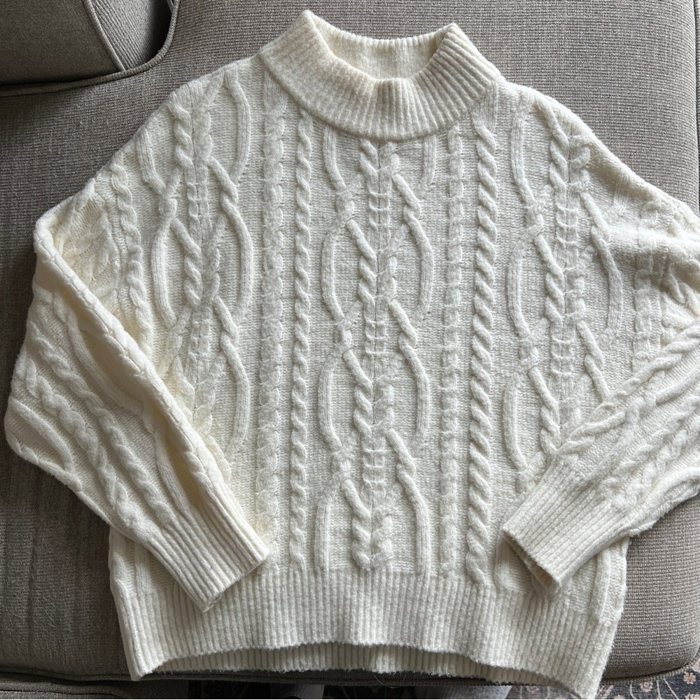 A&F Cream Cable Knit, Turtle Neck Sweater